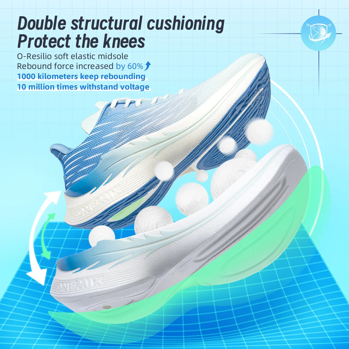 ONEMIX 2024 Air cushion Running Shoes Breathable Outdoor Sport Sneakers Lightweight Athletic Jogging Walking Shoes