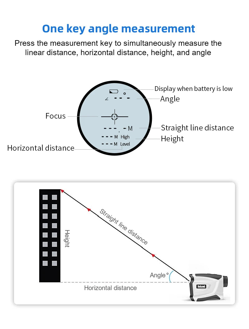 600 Meter Long Distance Rangefinder Golf Range Finder With Slope for Outdoor Sports