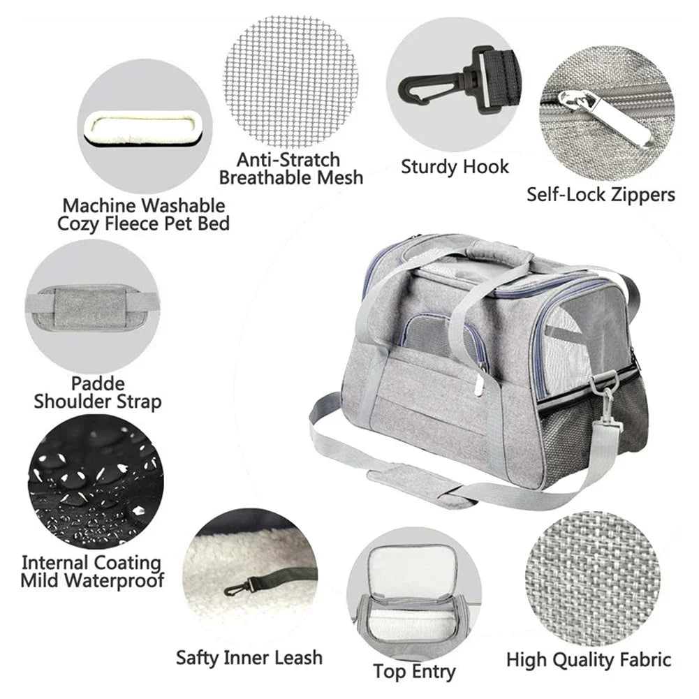 Dog Carrier Bag With Thick Cotton Cushion