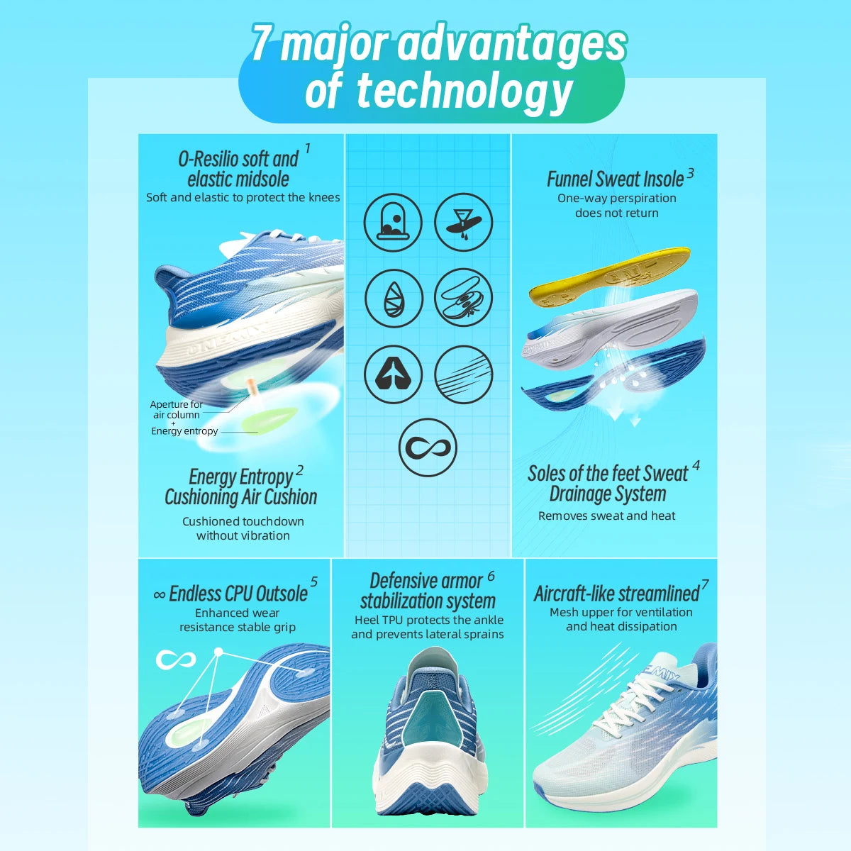 ONEMIX 2024 Air cushion Running Shoes Breathable Outdoor Sport Sneakers Lightweight Athletic Jogging Walking Shoes