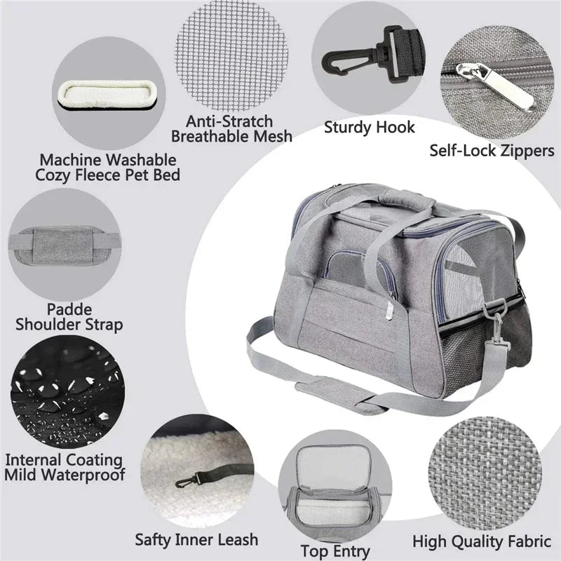 Dog Carrier Bag With Thick Cotton Cushion