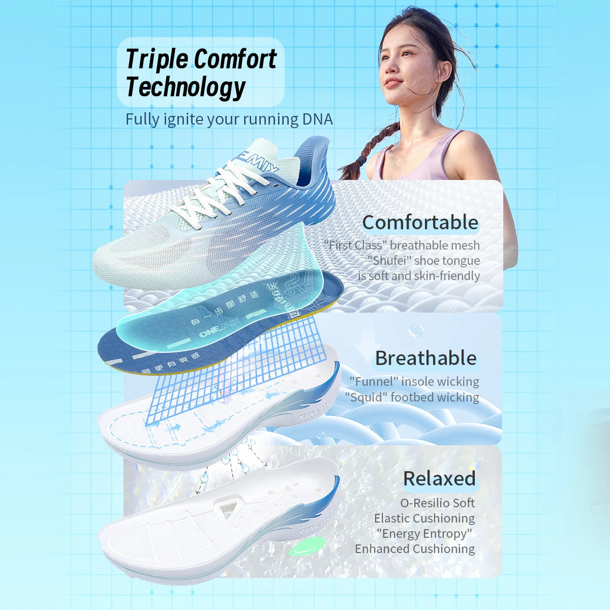 ONEMIX 2024 Air cushion Running Shoes Breathable Outdoor Sport Sneakers Lightweight Athletic Jogging Walking Shoes