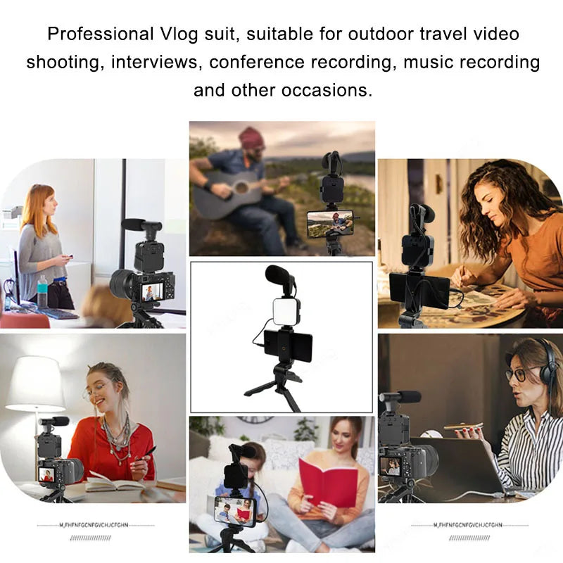 5 in 1 Vlogging Kit with Light Microphone
Tripod - Peppeuk Ltd