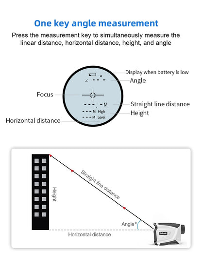 600 Meter Long Distance  Rangefinder Golf Range Finder With Slope for Outdoor Sports