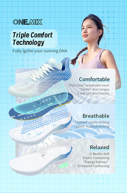 ONEMIX 2024 Air cushion Running Shoes  Breathable Outdoor Sport Sneakers Lightweight Athletic Jogging Walking Shoes