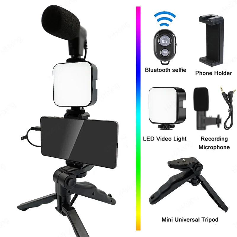 5 in 1 Vlogging Kit with Light Microphone
Tripod - Peppeuk Ltd