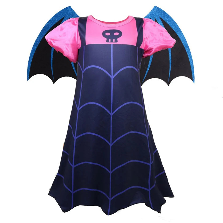 Halloween Vampire Disguise Clothing Child Disney Junior Vampirina Dress with Wings Gloves Girls All Saints' Day Kids Costume