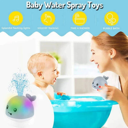 Baby Light Up Bath Toys Whale Automatic Sprinkler Bathtub Toys kids Infant Swim Pool Bathroom Toys Gifts With Music LED Light