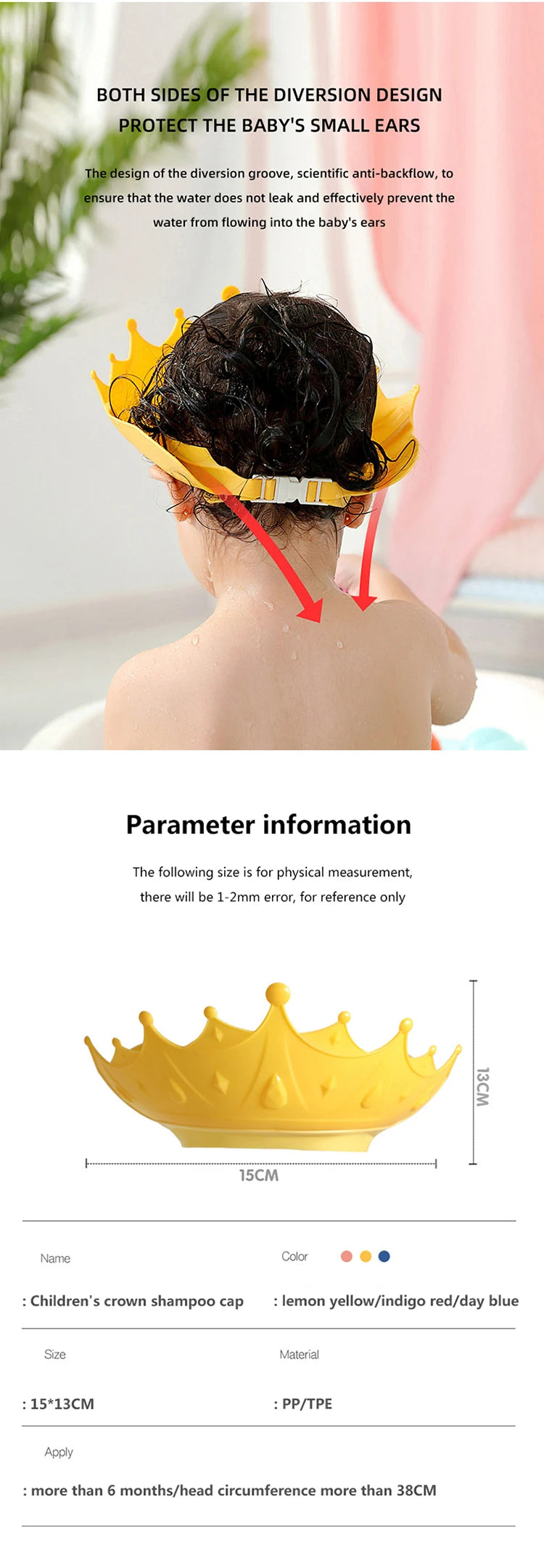 Baby and Children Shampoo Cap and Ear Protector