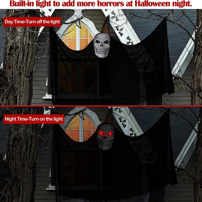 Halloween Hanging Skull Ghost Haunted House Decoration With LED Sound