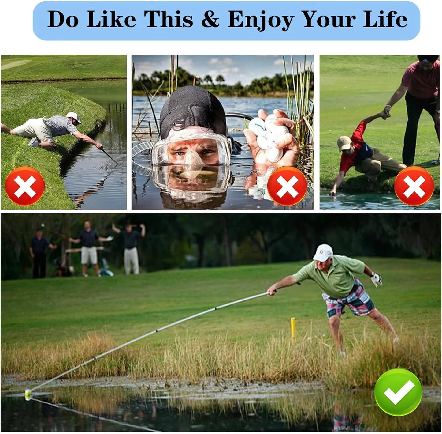 Golf Ball Retriever for Water and Hard to Reach Areas